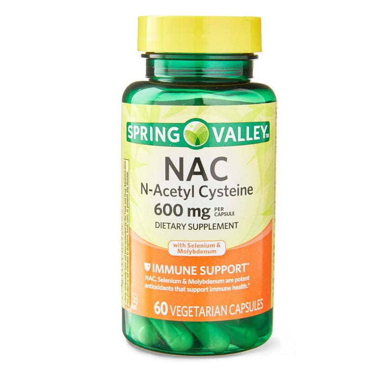 Spring Valley NAC Vegetarian Capsules, 1000mg, 60 Count - Spring Valley Spring Valley NAC Vegetarian Capsules, 1000mg, 60 Count - Spring Valley