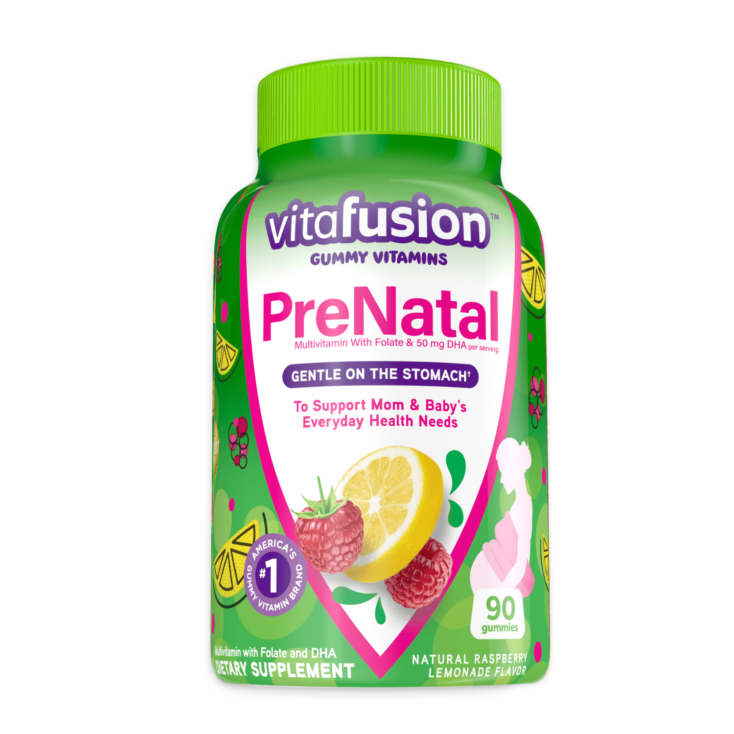 Vitafusion PreNatal Gummy Vitamins; Raspberry Lemonade Flavored; 90 Count - Vitafusion Vitafusion PreNatal Gummy Vitamins; Raspberry Lemonade Flavored; 90 Count - Vitafusion